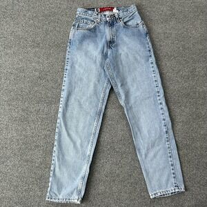 Vintage Levis Silvertab Loose Jeans Juniors 3 JR M Light Wash High Rise USA 90s